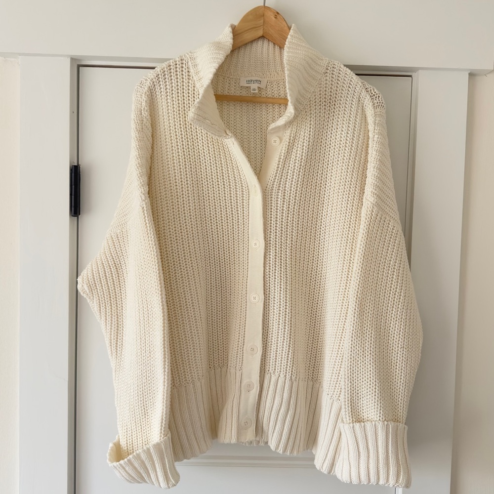 Haven Well Within Women's Cream Cardigan Sweater